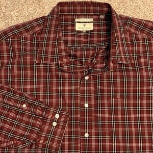 Oak Hill Mens Shirt 4XLT Wrinkle Free Cool Dry Button Down Long Sleeve Red Plaid